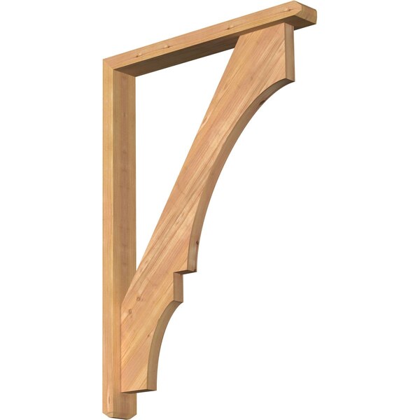 Ekena Millwork Balboa Craftsman Smooth Bracket w/ Offset Brace, Western Red Cedar, 3 1/2"W x 26"D x 38"H BKT0402X26X38BOA04SWR - main